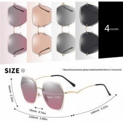 Goggle Women Polarized Sunglasses Metal Frame Female Oversized Square Sun glasses For Ladies Goggle UV400 - CP199HY9N7O $15.77