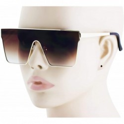 Aviator Vintage Oversized Sunglasses Gradient Protection - Brown - CT18X4OCAQL $10.15