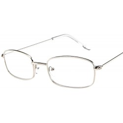 Rectangular Narrow Metal Rim Rectangular Hippie Sunglasses Slender Square Sunglasses - F - CN199SD4COT $7.08