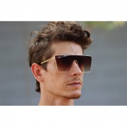 Aviator Vintage Oversized Sunglasses Gradient Protection - Brown - CT18X4OCAQL $10.15