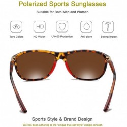 Aviator Rectangular Sports Fashion Polarized Sunglasses - Durable Lightweight Sun glasses for Men and Women - CX18NS3X5ON $9.51