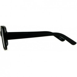 Rectangular Womens Thick Plastic Minimal Color Mirror Mod Sunglasses - Black Silver Mirror - C318C7HU25L $12.04