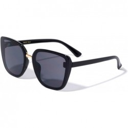 Square Square Sharp Cat Eye Sunglasses - Black - CR19720WENZ $26.90
