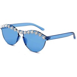 Oversized Diamond Sunglasses Rhinestone Eyeglasses Transparent - 2 - CK198G5CNR9 $24.19