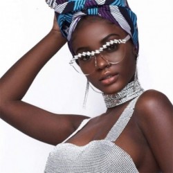 Oversized Diamond Sunglasses Rhinestone Eyeglasses Transparent - 2 - CK198G5CNR9 $24.19