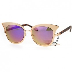 Butterfly Womens Sunglasses Butterfly Cateye Fashion Double Frame UV 400 - Gold (Purple Mirror) - CT183NX6G3K $13.34