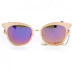 Butterfly Womens Sunglasses Butterfly Cateye Fashion Double Frame UV 400 - Gold (Purple Mirror) - CT183NX6G3K $13.34