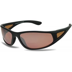 Rimless Driving Bifocal Polycarbonate Reading Sunglasses - Matte Black - Amber - C51972YZI5U $31.50