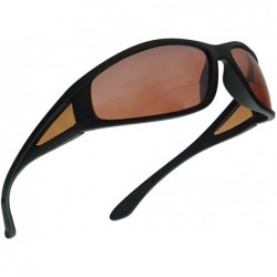 Rimless Driving Bifocal Polycarbonate Reading Sunglasses - Matte Black - Amber - C51972YZI5U $13.91