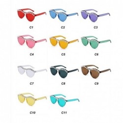 Oversized Diamond Sunglasses Rhinestone Eyeglasses Transparent - 2 - CK198G5CNR9 $24.19