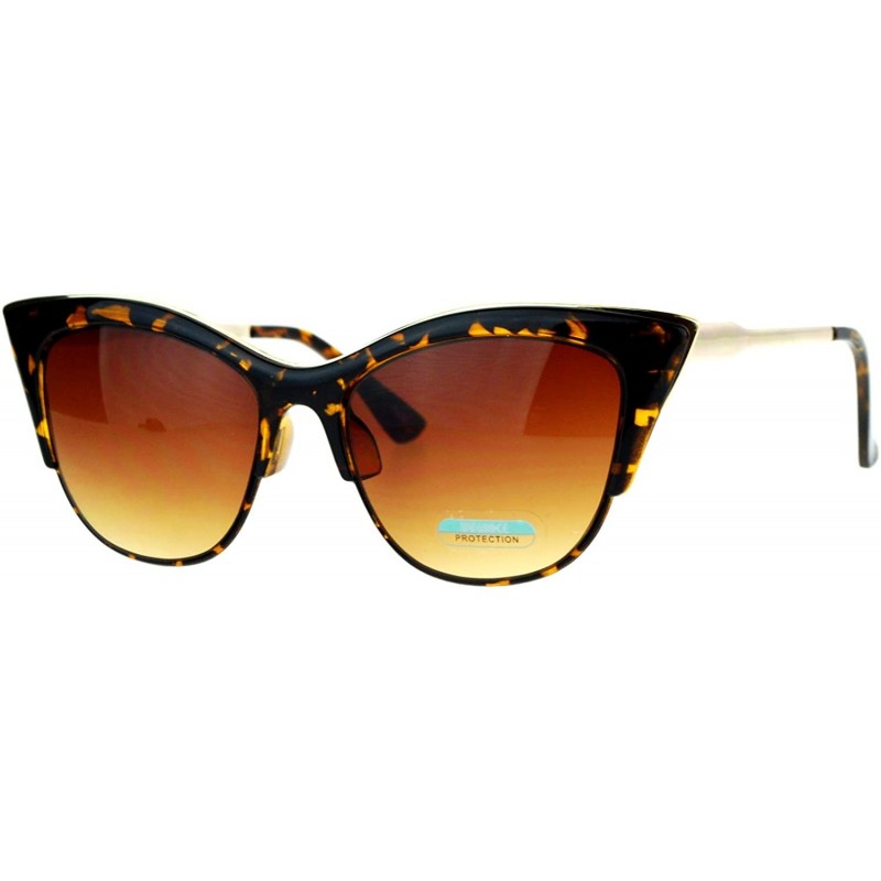 Cat Eye Womens Gothic Point Tip Cat Eye Sunglasses - Tortoise - CU12I79P4UN $9.97