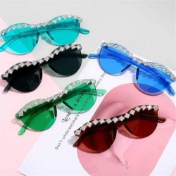 Oversized Diamond Sunglasses Rhinestone Eyeglasses Transparent - 2 - CK198G5CNR9 $24.19