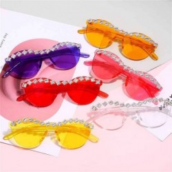 Oversized Diamond Sunglasses Rhinestone Eyeglasses Transparent - 2 - CK198G5CNR9 $24.19