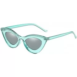 Square Retro Vintage Cateye Sunglasses for Women Fashion Mirrored Lens Plastic Frame Cat Eye Sunglasses - Green - CJ1908NKDAX...