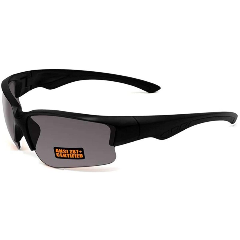 Sport 2018 Maxx Sunglasses SS3 Black Half Frame with Ansi Z87+ Smoke Lens - CF18K2I7HWU $10.99