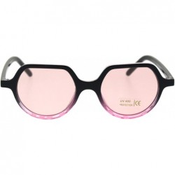 Square Vintage Retro Hippie Round Thin Plastic Horn Pimp Sunglasses - Black Pink Pink - C418QT95MZ6 $18.91