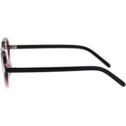 Square Vintage Retro Hippie Round Thin Plastic Horn Pimp Sunglasses - Black Pink Pink - C418QT95MZ6 $11.09