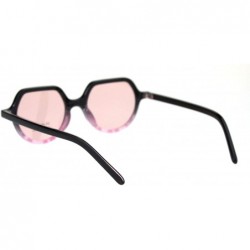 Square Vintage Retro Hippie Round Thin Plastic Horn Pimp Sunglasses - Black Pink Pink - C418QT95MZ6 $11.09