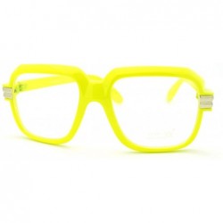 Oversized Oversized Square Clear Lens Glasses Hip Hop Party Fashion Eyewear - Yellow - CD11FTVTZW1 $18.94