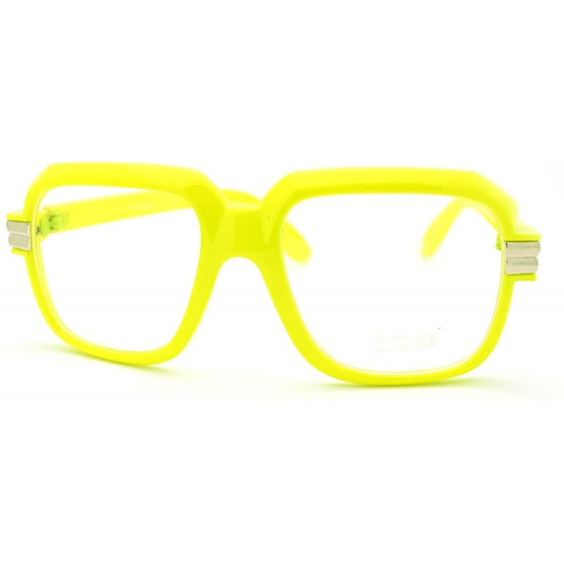 Oversized Oversized Square Clear Lens Glasses Hip Hop Party Fashion Eyewear - Yellow - CD11FTVTZW1 $11.99