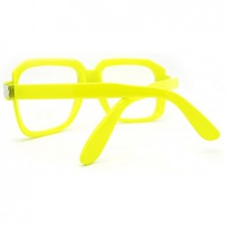 Oversized Oversized Square Clear Lens Glasses Hip Hop Party Fashion Eyewear - Yellow - CD11FTVTZW1 $11.99