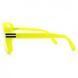 Oversized Oversized Square Clear Lens Glasses Hip Hop Party Fashion Eyewear - Yellow - CD11FTVTZW1 $11.99