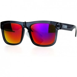Wayfarer Mens Neon Pop Horn Rim Sport Horned Sunglasses - Slate Purple - CU12EO5Q057 $19.32