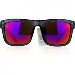 Wayfarer Mens Neon Pop Horn Rim Sport Horned Sunglasses - Slate Purple - CU12EO5Q057 $9.53