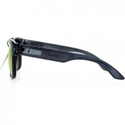 Wayfarer Mens Neon Pop Horn Rim Sport Horned Sunglasses - Slate Purple - CU12EO5Q057 $9.53