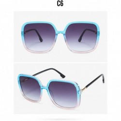 Oversized Women Fashion Street Photography Trend Sunglasses for Girls Selfy Sun Glasses 083 - Bluepink - C918AN2X4OO $9.91