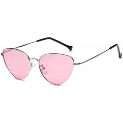 Round Summer Unisex Eye Sunglasses-Tigivemen Retro Cat Eye Glasses Eyewear for Driving Fishing lens - Pink - CB18RKHGWMD $17.07