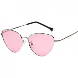Round Summer Unisex Eye Sunglasses-Tigivemen Retro Cat Eye Glasses Eyewear for Driving Fishing lens - Pink - CB18RKHGWMD $7.84