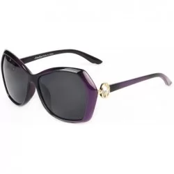 Oversized Oversized Vintage Women Uv400 Protection Polarized Sunglasses lsp6220 - Purple - CL120YRCPT9 $50.49