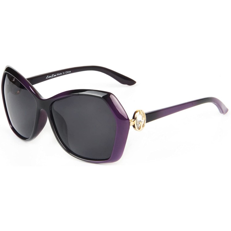 Oversized Oversized Vintage Women Uv400 Protection Polarized Sunglasses lsp6220 - Purple - CL120YRCPT9 $22.13