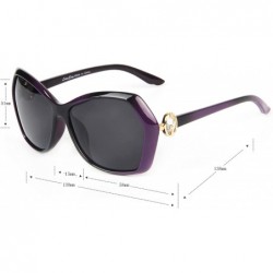 Oversized Oversized Vintage Women Uv400 Protection Polarized Sunglasses lsp6220 - Purple - CL120YRCPT9 $22.13