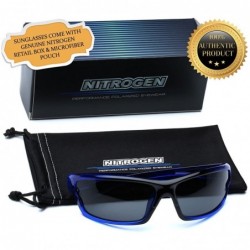 Goggle Polarized Wrap Around Sport Sunglasses - Crystal Blue - Smoke - C4196QWHR4G $13.46