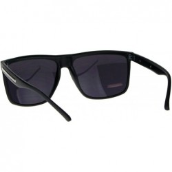 Square Mens Stylish Sunglasses Classic Square Frame Black Silver UV 400 - Matte Black - CL18IIEQARN $11.89