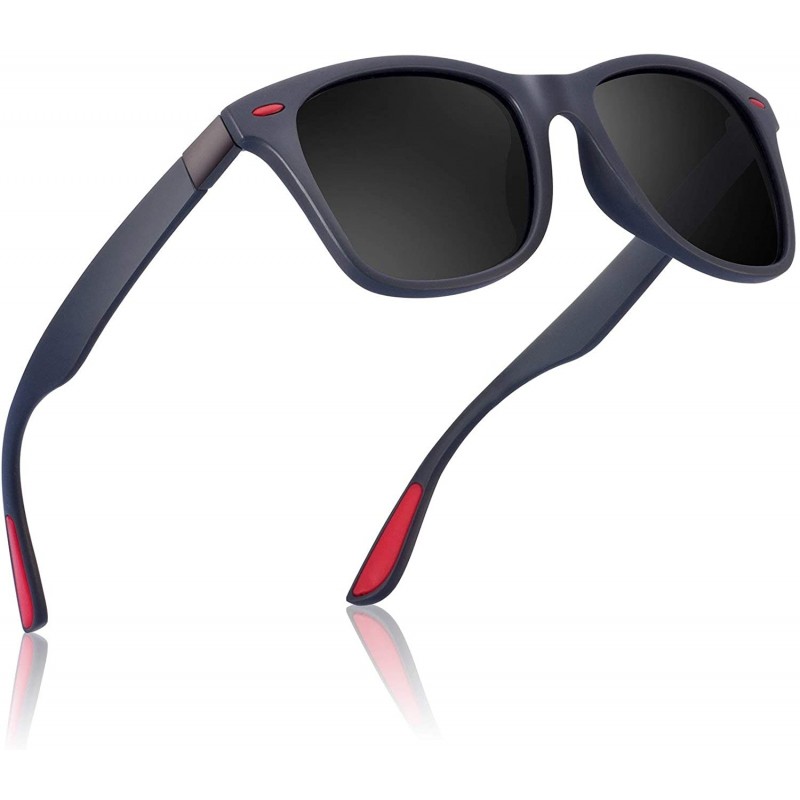 Wayfarer Sunglasses for Men Vintage Polarized Sun Glasses Fashion Shades WP1001 - 2black&grey - CB18ORGIKTC $13.05