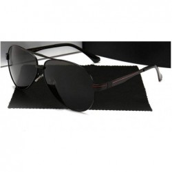 Goggle New Polarized Sunglasses Men Pilot - Black - CA198AHO8ZS $33.18