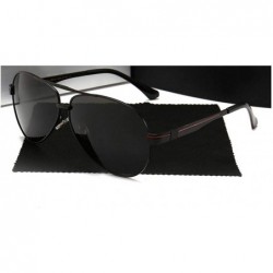 Goggle New Polarized Sunglasses Men Pilot - Black - CA198AHO8ZS $59.24