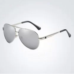Goggle New Polarized Sunglasses Men Pilot - Black - CA198AHO8ZS $33.18