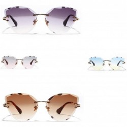 Oval Retro Personalized Metal Frame Progressive Colored Lens Cat Eye BorderlColorful Crystal Texture Sunglasses - C7198AIU88X...