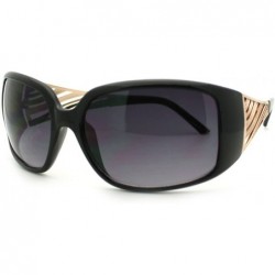 Rectangular Rectangular Thick Plastic Womens Designer Fashion Sunglasses - Black - CH11YHV5RV7 $11.89