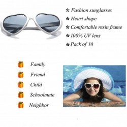 Cat Eye 10 Pack Heart Shaped Sunglasses for Women Party Favors Eyewear Multiple Choice - White - CO18EOATL40 $17.60