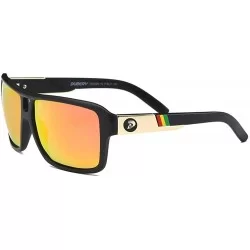 Square Men's Sport Polarized Sunglasses Outdoor Driving Travel Summer Glasses D008 - Black/Red - C918EHSR7MZ $29.90
