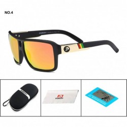 Square Men's Sport Polarized Sunglasses Outdoor Driving Travel Summer Glasses D008 - Black/Red - C918EHSR7MZ $18.74