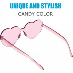 Goggle Rave Glasses Goggles Heart Rimless Clout Sunglasses-costume accesoories for women-girls-men - Pink Heart - CG18O25QKOA...