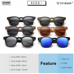 Wayfarer Polarized Sunglasses Protection Oversized - Round Black2 - CM189T56L76 $22.59