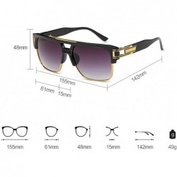 Square Men Women Square Retro Reflective Metal Frame Glasses Chain Strap Sunglasses - Silver - CJ18DC8RAG9 $26.64