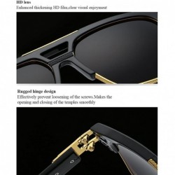 Square Men Women Square Retro Reflective Metal Frame Glasses Chain Strap Sunglasses - Silver - CJ18DC8RAG9 $26.64